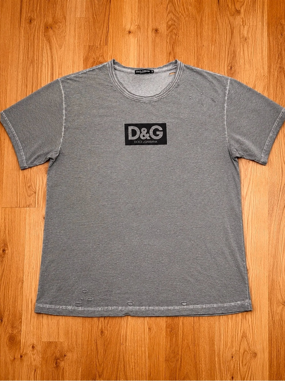 Dolce & Gabbana Gray Distressed D&G Logo Tshirt